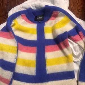Aper Striped Sweater in Blue, Yellow, and Pink